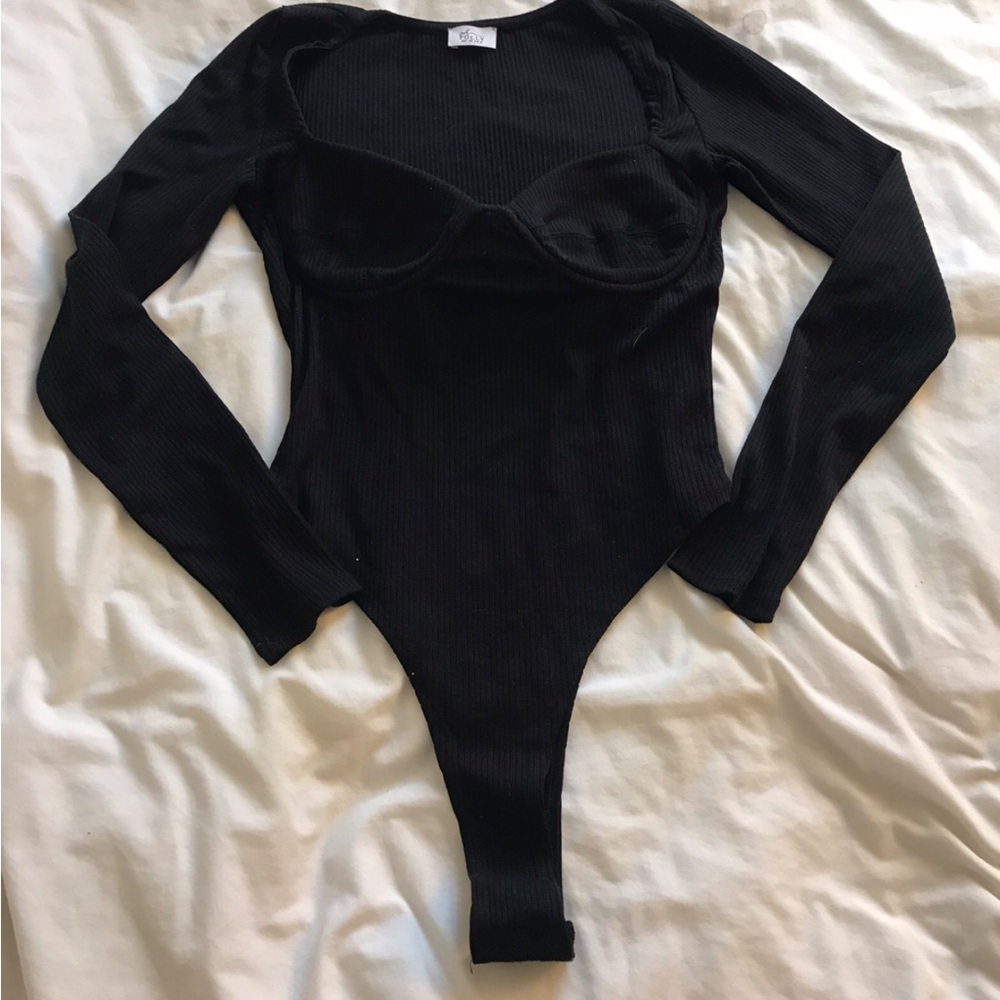 Black Sweatheart Bodysuit